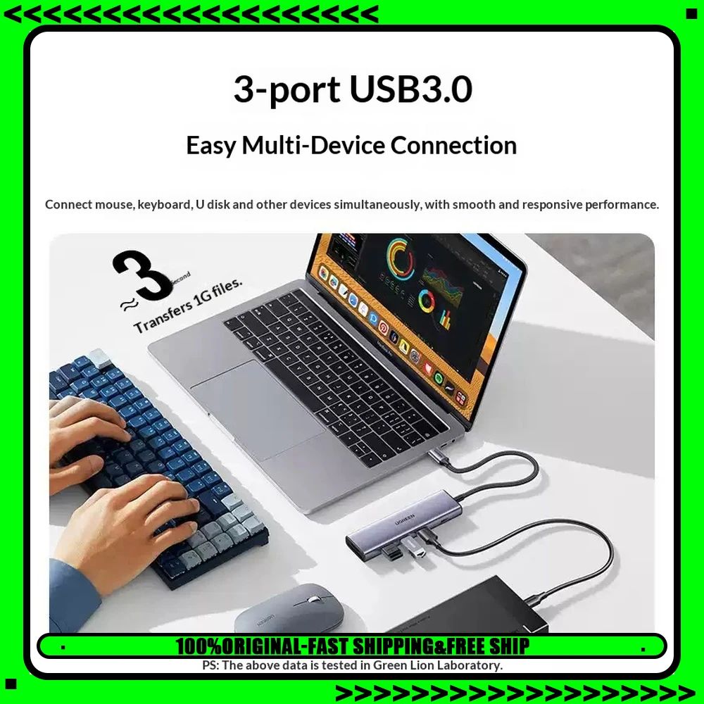 UGREEN 25040 USB C Hub Card Reader Type C Docking Station USB Splitter Multiport Adapter for Laptop Computer Accessories