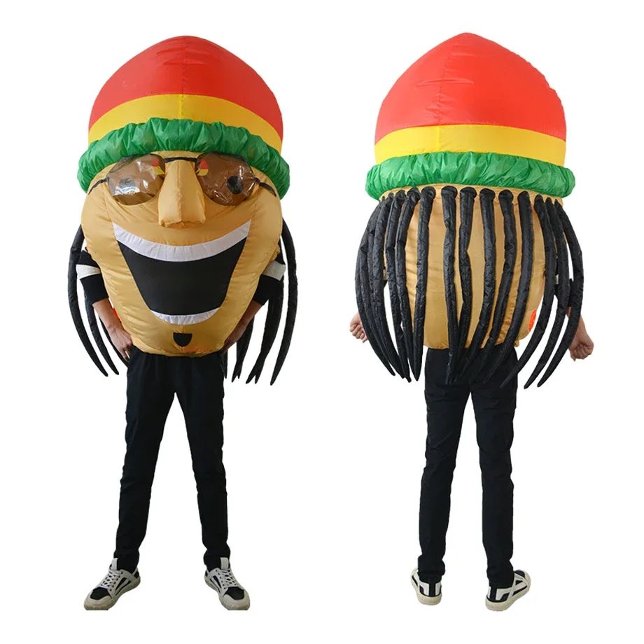 

Halloween Christmas Masquerade Birthday Party Holiday Carnival Bar Nightclub Cosplay Funny Jamaican Costume Inflatable Costume