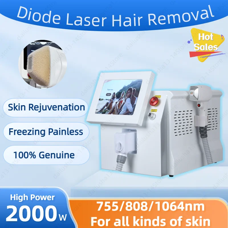 

Profession 808nm Diode Laser Hair Removal Machine Skin Rejuvenation Epilator Equipment Three Wavelengths Ice Platinum Device