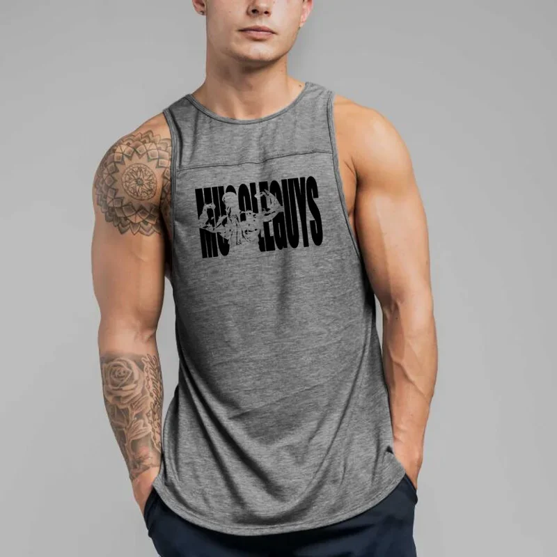 

Новый бренд, хлопковые повседневные топы для тренажерных залов, фитнеса, бодибилдинга, мужские топы-стрингеры, модная мужская одежда для тренировок, рубашки без рукавов, жилет