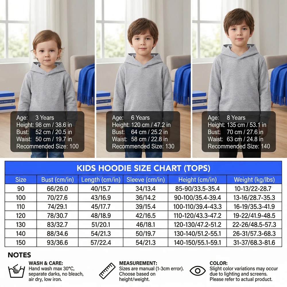 Individueller Kinder-Sweatshirt mit Kapuze für Jungen und Mädchen, Kleinkinder-Pullover mit Text-, Logo-, Bild- oder Namensdruck, Baumwolle, Langarm-Design, T-Shirt – Detail 3
