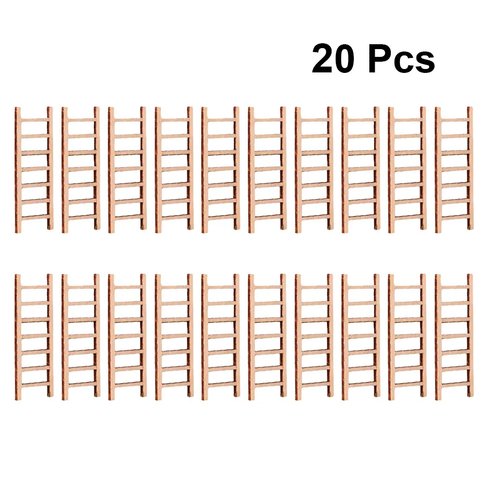20Pcs Mini Wooden Staircase Ornaments DIY Sand Table Landscaping Decor for Home Store Multi-Use Microlandscape Scenery Staircase