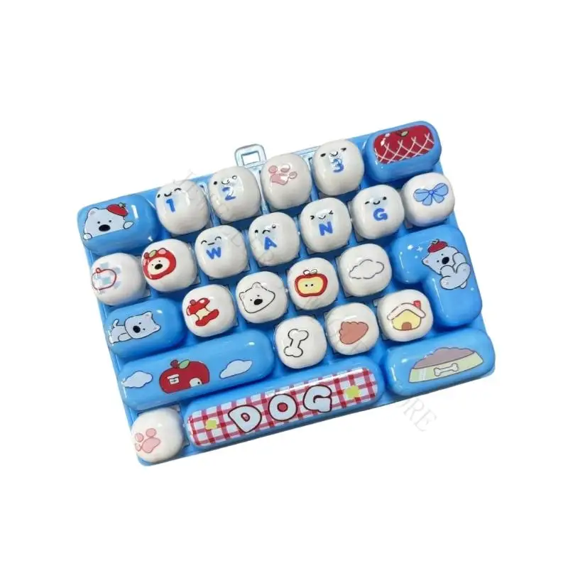 R7UF Button Press Keychain Toy with Carry Loop for Busy Break Time