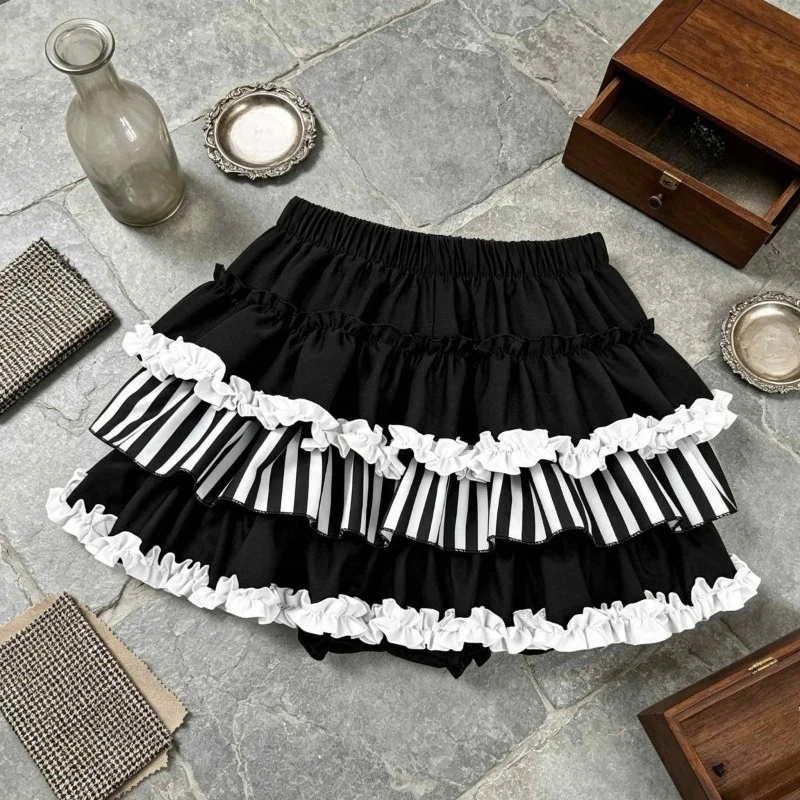 Y2k Japanese Vintage Lolita Style Short Party Skirts Subculture Gothic Patchwork Mini Skirts Streetwear Harajuku Punk Cake Skirt