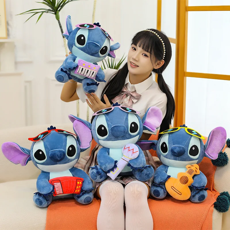 Jouet en peluche Disney Kawaii Stitch 45cm, poupée en peluche, oreiller de voiture mignon pour enfants, cadeau d'anniversaire et de noël, jouet parfait pour filles et amis