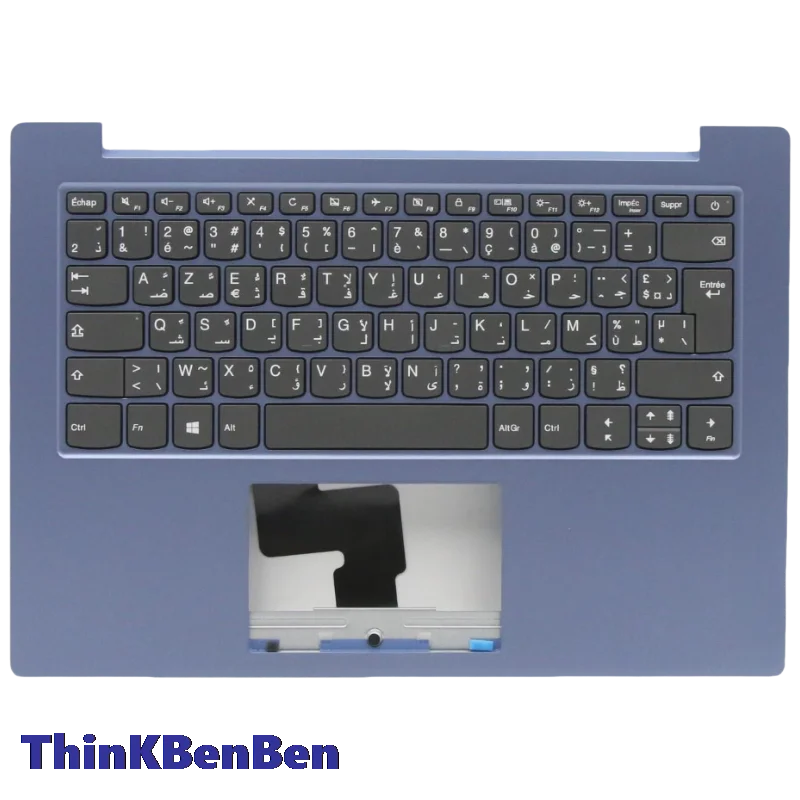 

French Arabic Ice Blue Keyboard Upper Case Palmrest Shell Cover For Lenovo Ideapad 1 14 14ADA05 5CB0Z56747