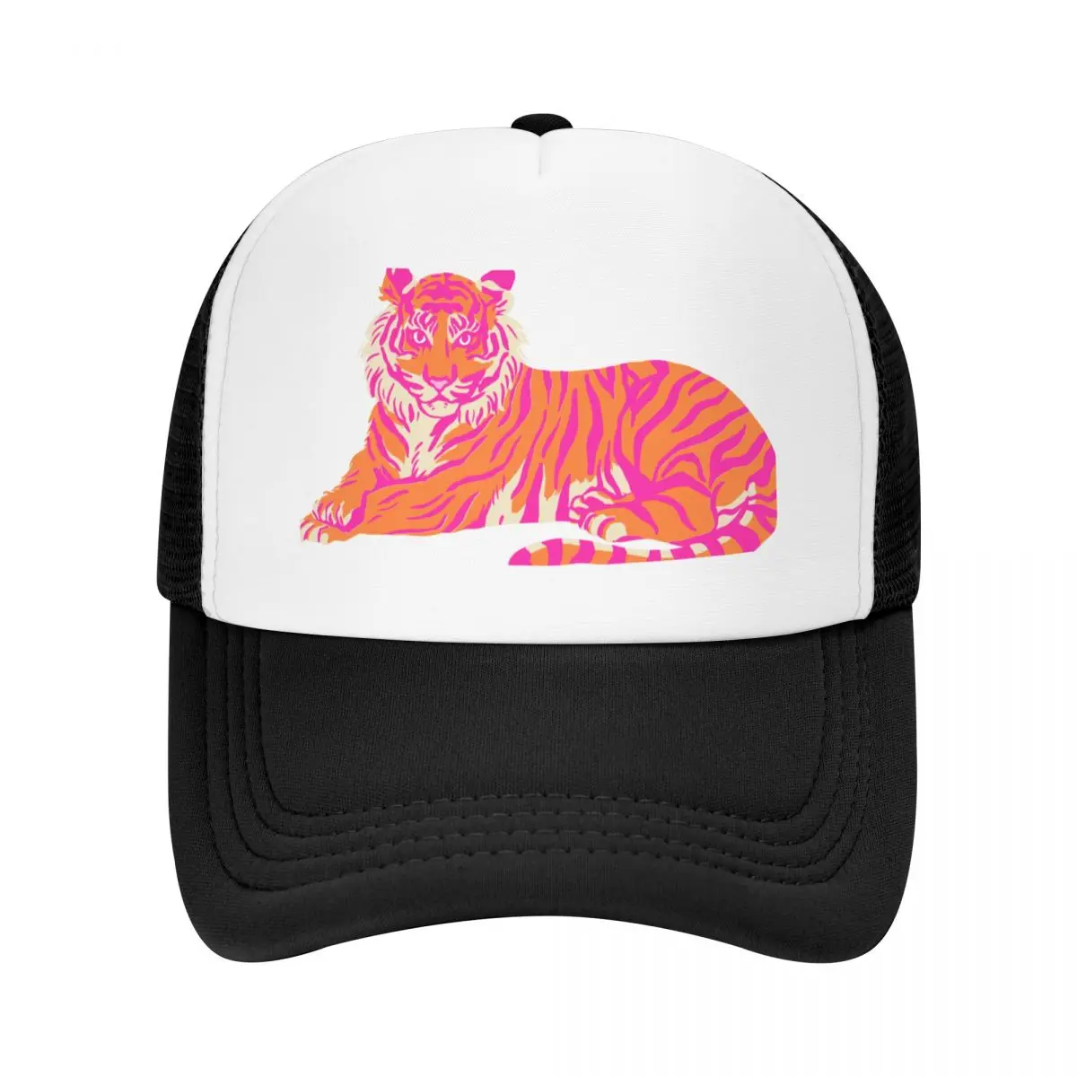 

Pink and Orange Tiger Baseball Cap Rugby Brand Man cap hiking hat Christmas Hat Designer Man Women's