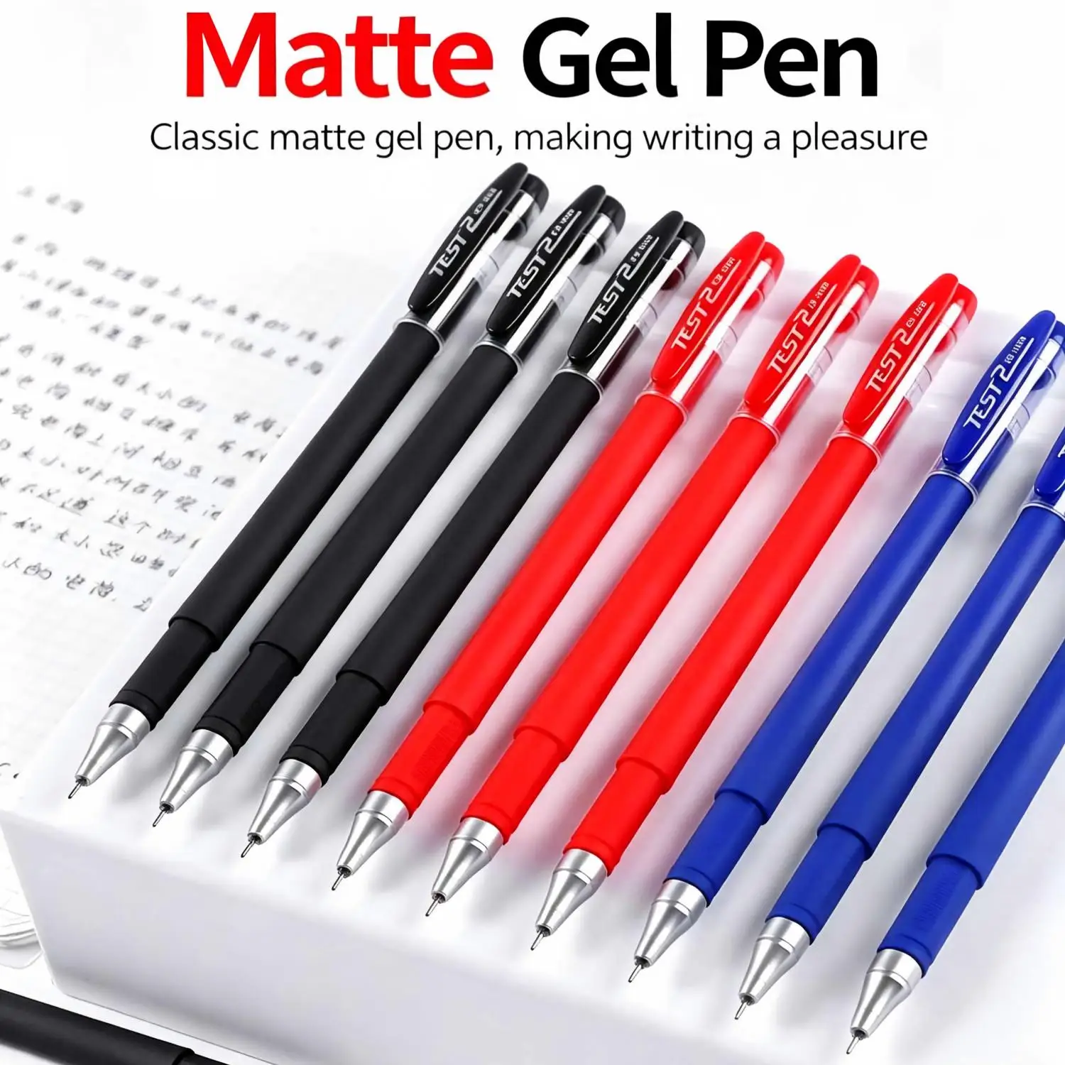 23-teiliges Gelstift-Set, Schwarz, Blau, Rot, Nachfüllbare Gelstifte mit Kugelspitze 0,5 mm, Schul- und Bürobedarf, Schreibwaren-Zubehör