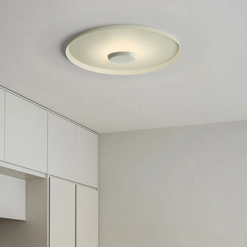 Imagem -02 - Lâmpada de Teto Minimalista para Decoração de Quarto Luz Moderna Simples Vermelho e Branco Luz de Fundo Designer Espanhol Decoração 2024