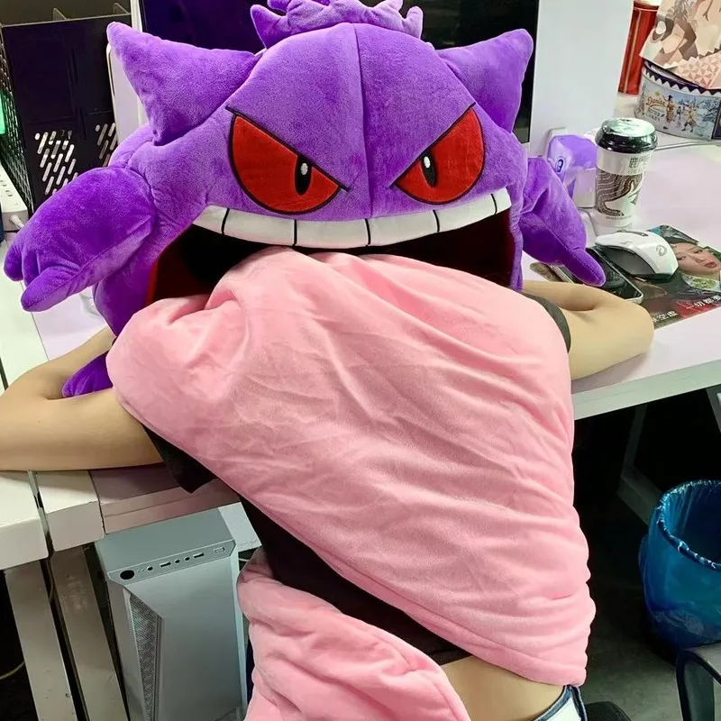 

Pokemon Kawaii new Geng ghost doll head cover elf sleep pillow pet sleeping blanket animation plush toys around children's gifts