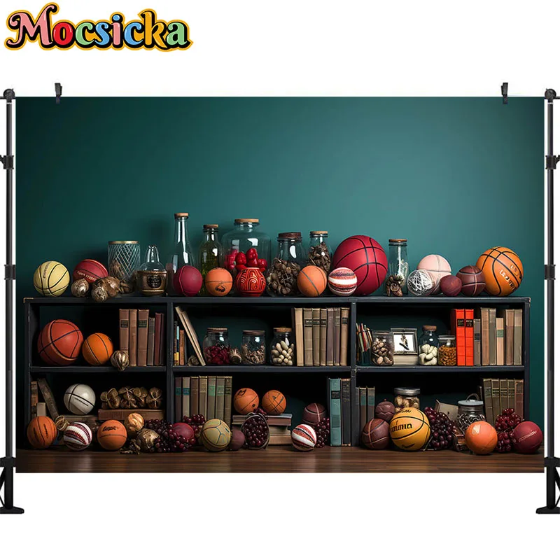 Mocsicka Back To School Photography Background Bookshelf Desk Student Graduation Party Banner Photo Studio Photo Background