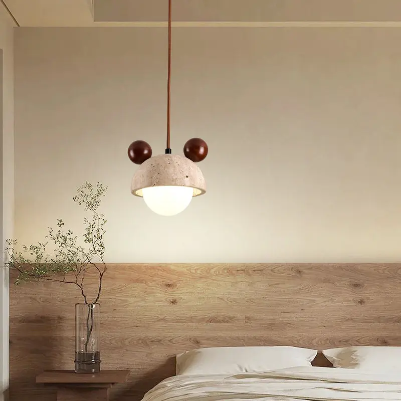 Yellow Cave Stone Pendant Lamp, Japanese-style Wabi-sabi Style Retro Individual Creative  Counter Dining Room Hanging Line Lamp