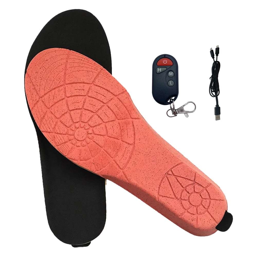 Heated Insoles 2000mAh Rechargeable Foot Warmers Eletric Heating Insoles Remote Control for Men Women Heated Insoles