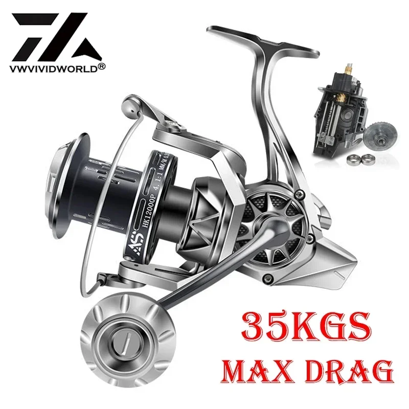 

8000-12000,77LB Max Drag,Saltwater Fishing Reels,Alloy Spool,Steel Bearing,Alloy Gear,Metal Arm,Sea Boat Fishing,Spinning Reel