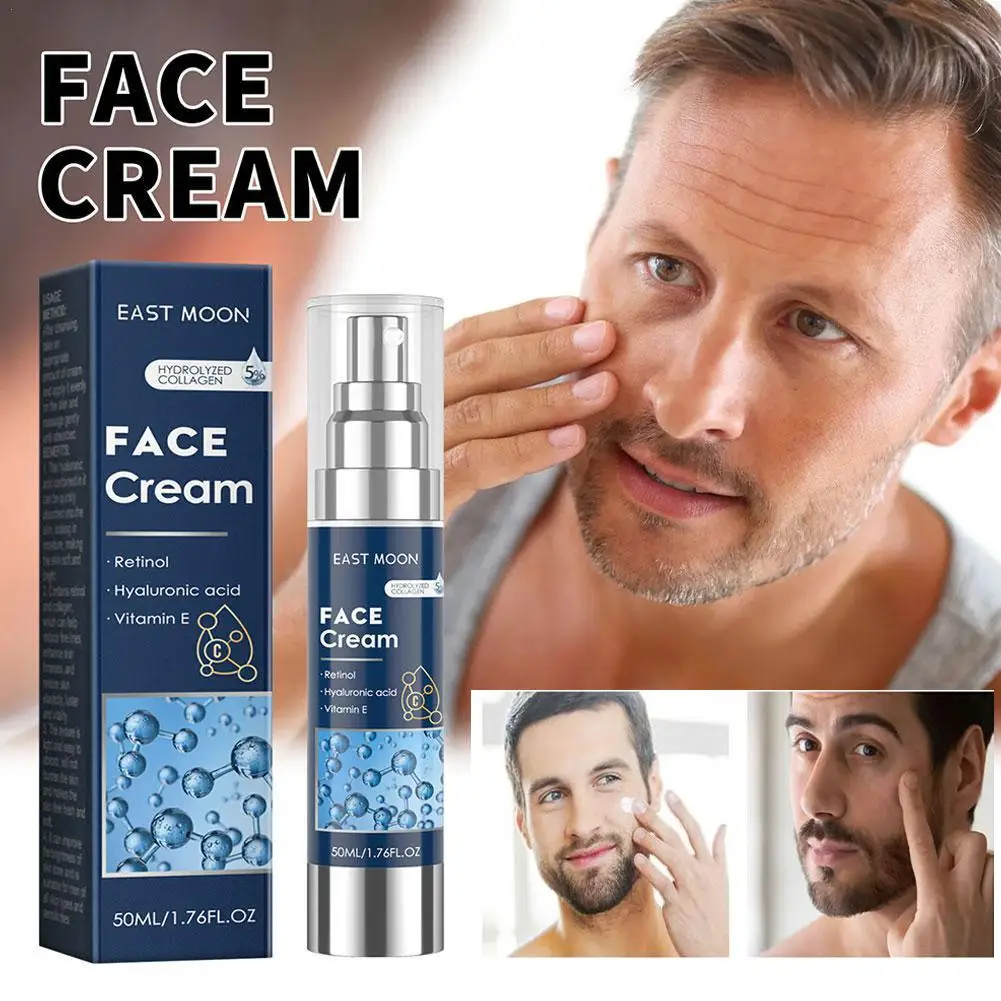 

50ml Men Facial Moisturizer Cream Particle Face Cream With Collagen Hydrating Revitalizing Skin Care Anti-Aging & Wrinkle