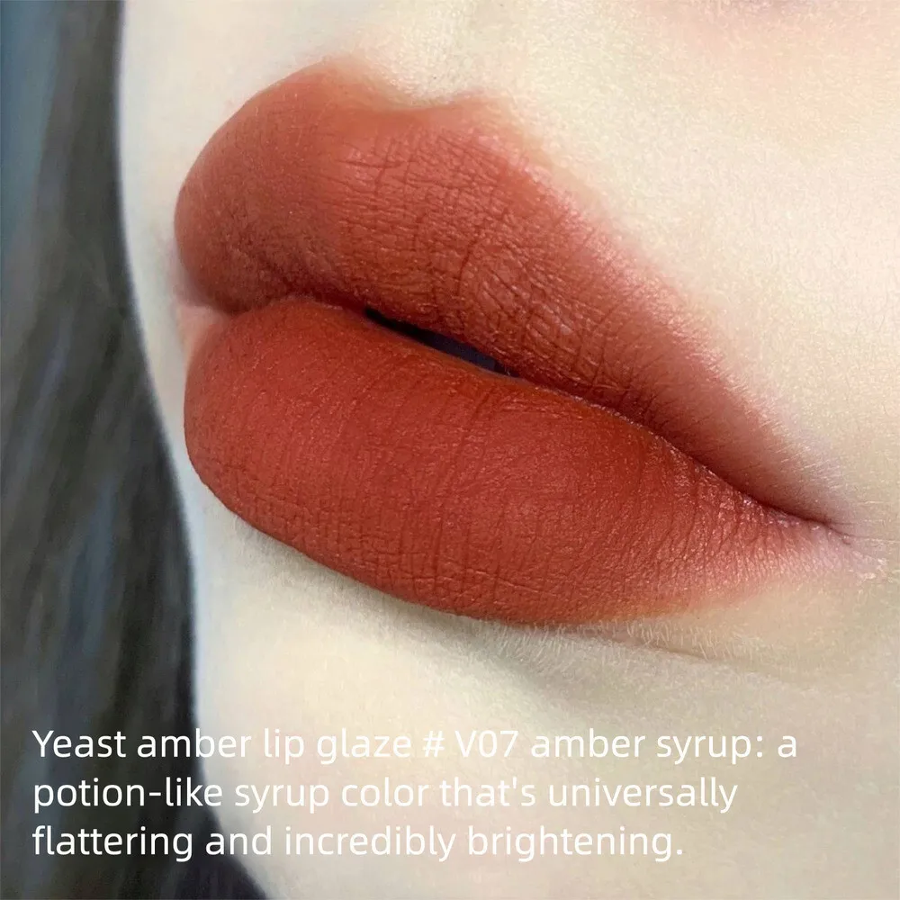 2 bottiglie di lucidalabbra opaco ambrato fermentato, pasta per labbra, stile velluto, ricco e sbiancante Joocyee