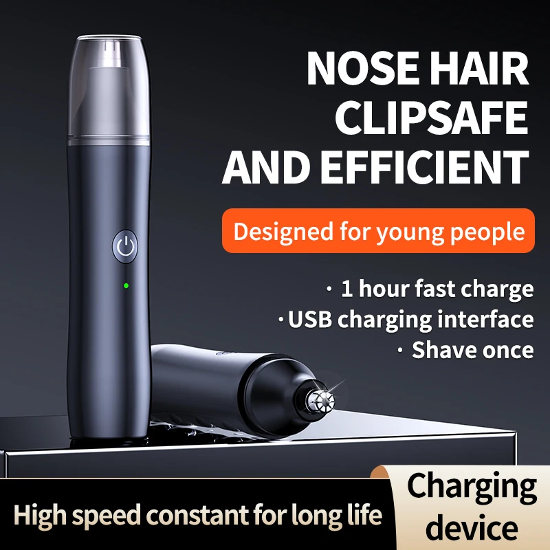 Rechargeable electric nose trimmer, nose trimmer, fully automatic, washable, nose trimmer, rechargeable, two in one