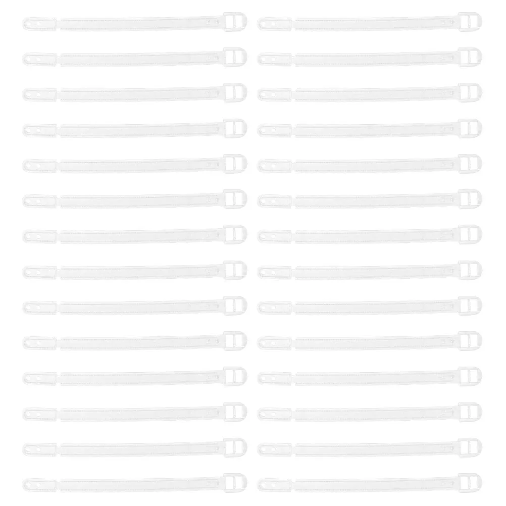 

100pcs Plastic Luggage Tag Straps Clear Hanging Ropes for Bag Loops Suspenders Travel Backpack Keychains ID Card Holders