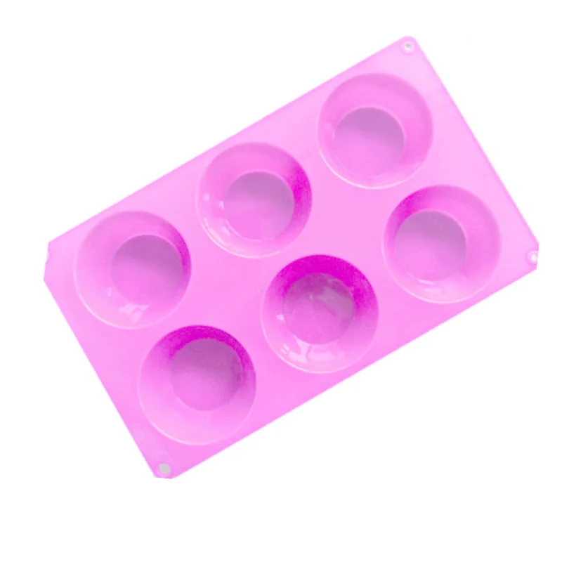 قالب كيك سيليكون مكون من 6 قطع، قالب كيك كوب مستدير لكوب المافن، قالب صابون بارد مصنوع يدويًا للخبز