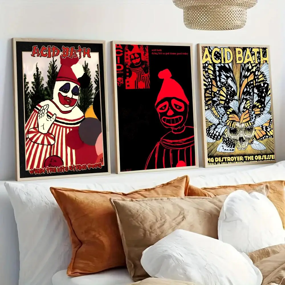 A-Acid Bath Metal Band Poster Modern Home Living Bedroom Bar Hallway Waterproof Wall Art Aesthetic Decor
