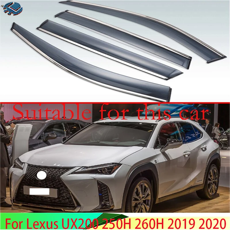 For Lexus UX200 250H 260H 2019 2020 Plastic Exterior Visor Vent Shades Window Sun Rain Guard Deflector 4pcs