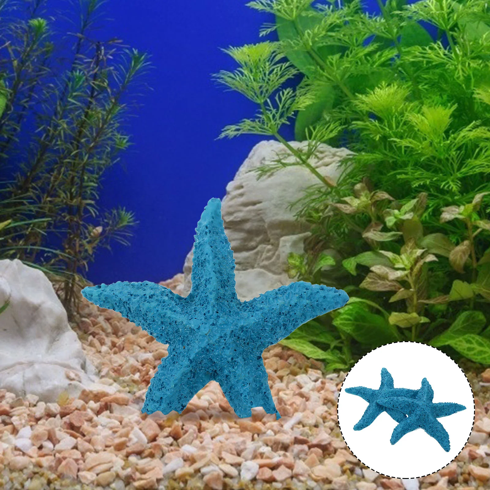 2 Pcs Five Finger StarFish Tank Ornament Decoration Animal Decorative Ornament Betta Accessories Landscape Natural Resin Marine