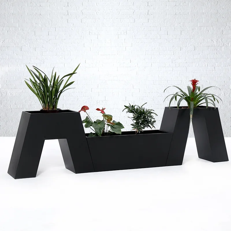 Wrought iron flower box planting slot gardening creative personalized  pot outdoor large mobile stand