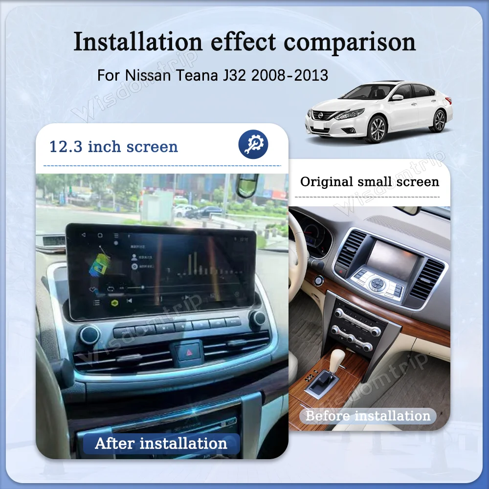 12.3inch For Nissan Teana J32 2008-2013 Car Multimedia Video Player GPS 4G Navigation Radio CarPlay+Android AUTO Android12