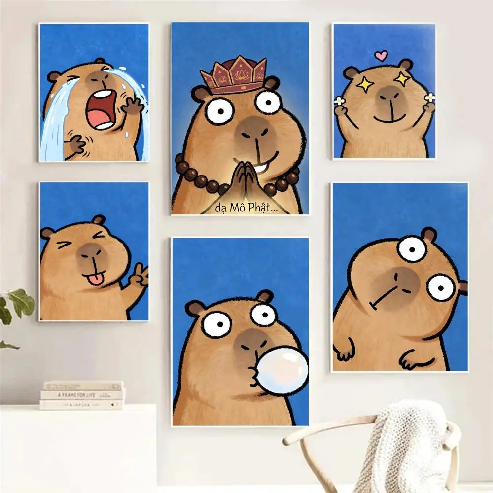 

Simple Cute Kicapara Cartoon Painting Calligraphy Pictures Room Home Bedroom Interior Wall Decoration Canvas Poster Art Mural