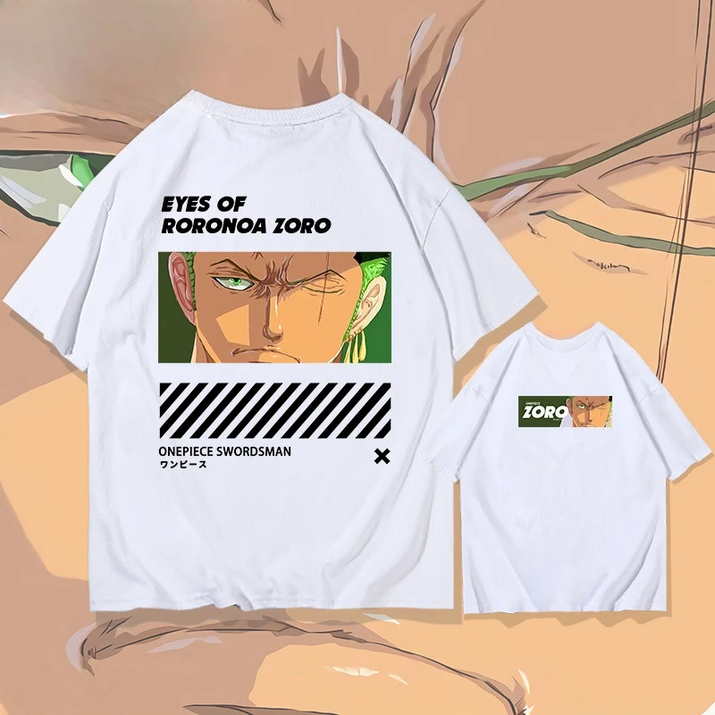 ONE PIECE Summer Short-sleeved T-shirt Men and Women Summer Street Trendy Brand Japanese Animation Sauron T-Shirt Cotton Tee
