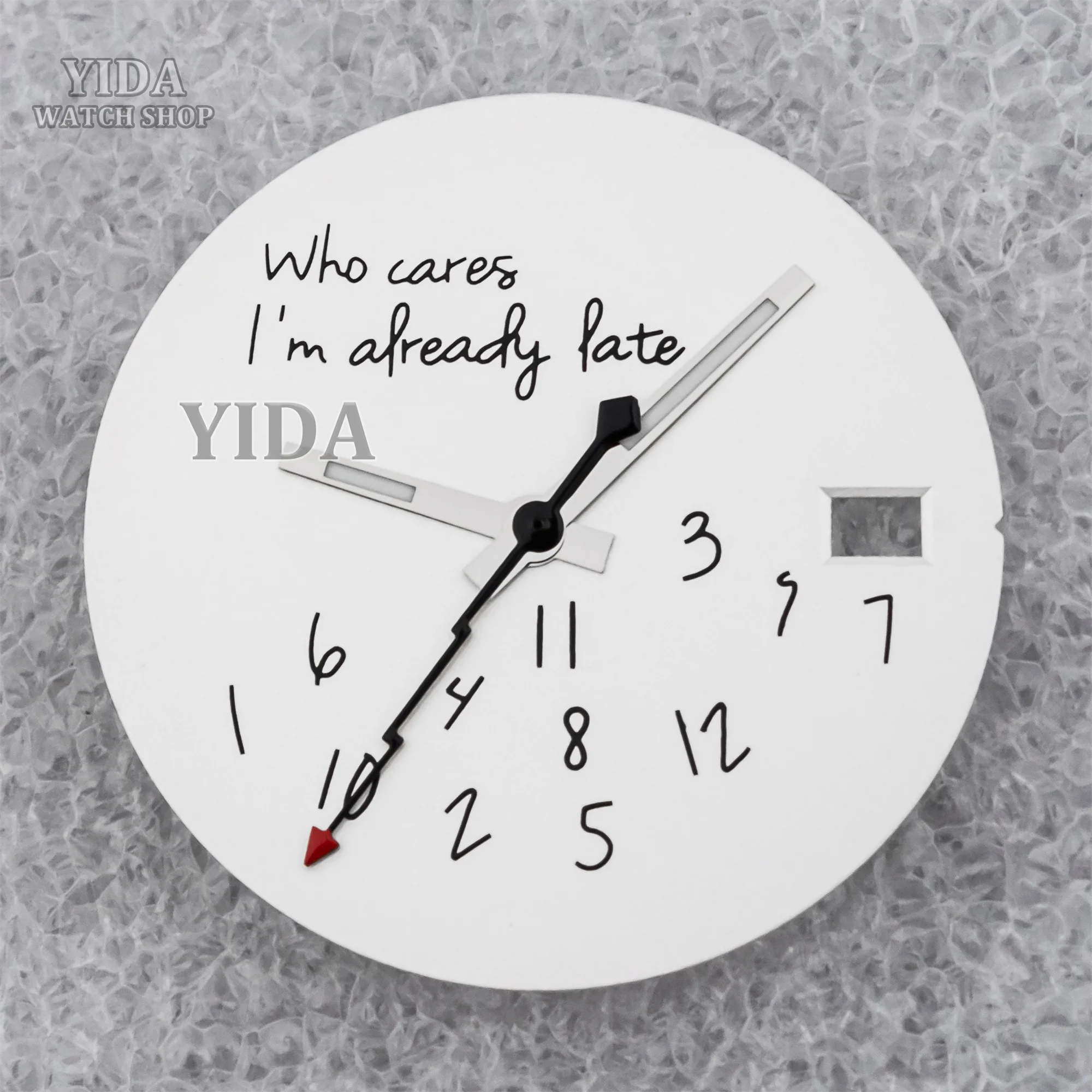 Mod 28.5mm Watch Dial Hands Set Green Luminous Pointers  Fits NH35/4R36 Movement Who Cares Lt's Already Late Accessories Parts