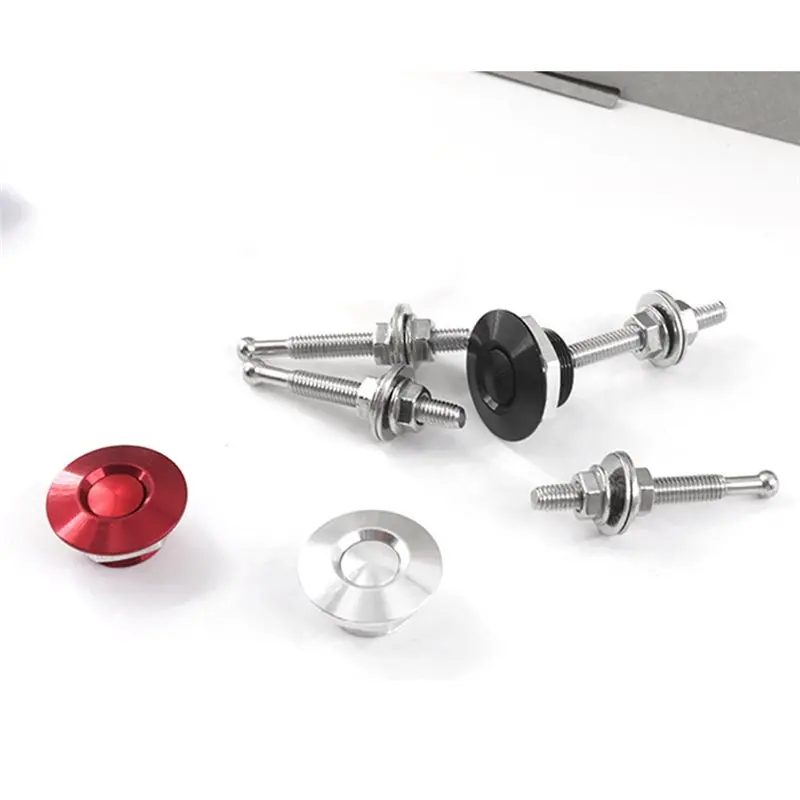 N26R-4Pcs Car Push Button Bonnet Hood Pin Quick Release Bonnet Lock Clip 22Mm Universal Aluminum Engine Hood Locking Pins