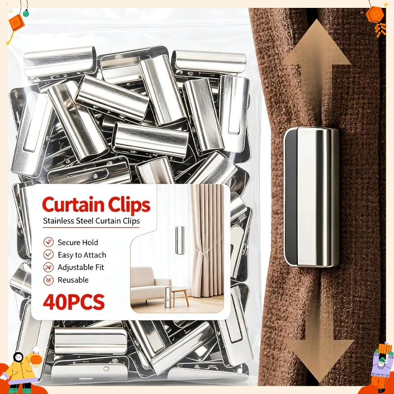 Wholesale Magnetic Curtain Close Buckle Nail Freed Seamless Curtain Clips Prevent Light Leaking Home Bedroom Office Clamps