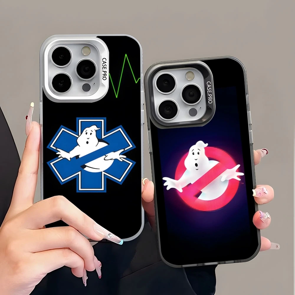 Funny Ghostbuster Phone Case Colored Silver Trendy Phone Case For IPhone 16 15 14 13 12 Pro Max 11 2024 Fashion Couple