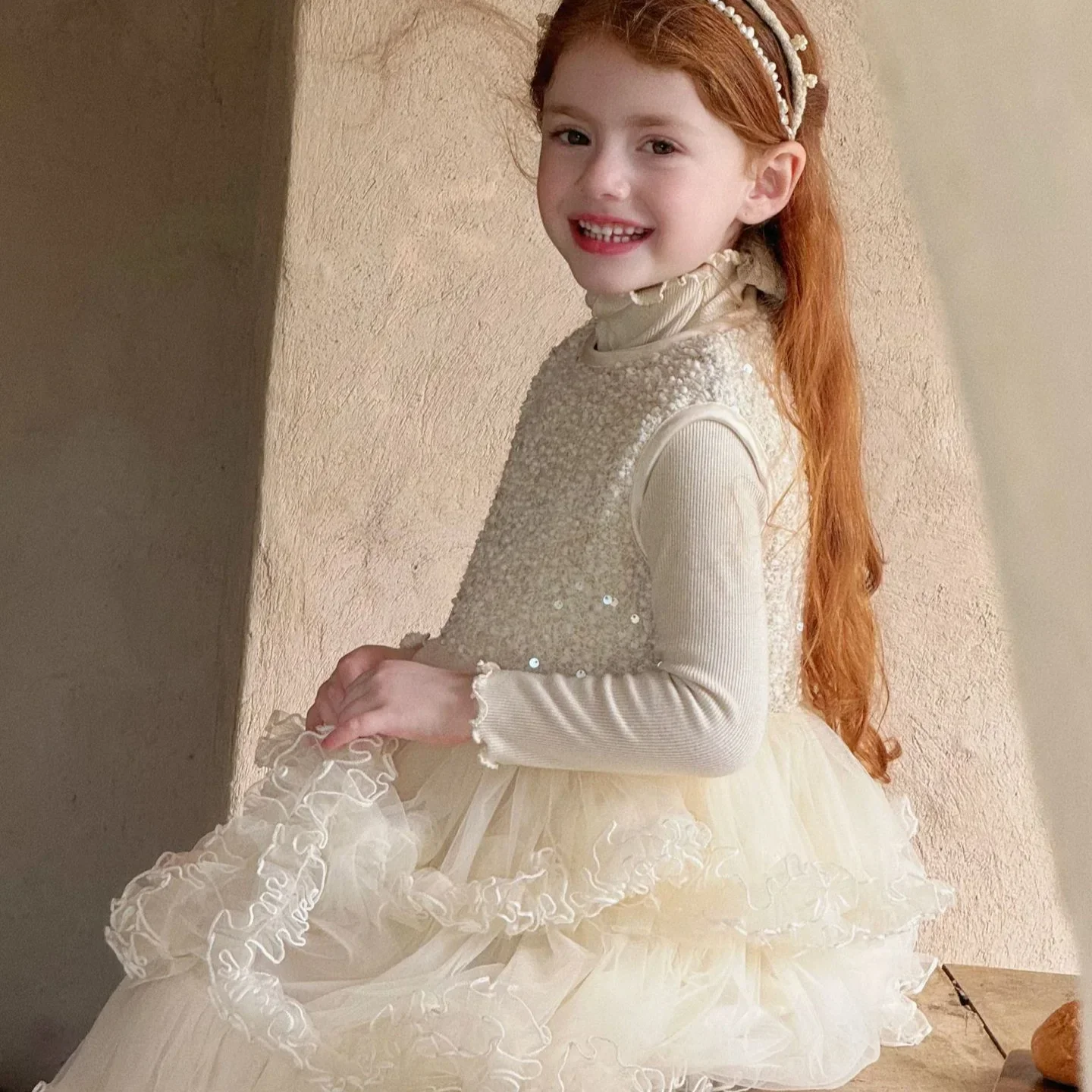 

Girls Skirts 2024 Autumn New Childrens Clothes Baby Girls Fashion Sequin Layer Cake Princess Dress Casual Simple and Daily