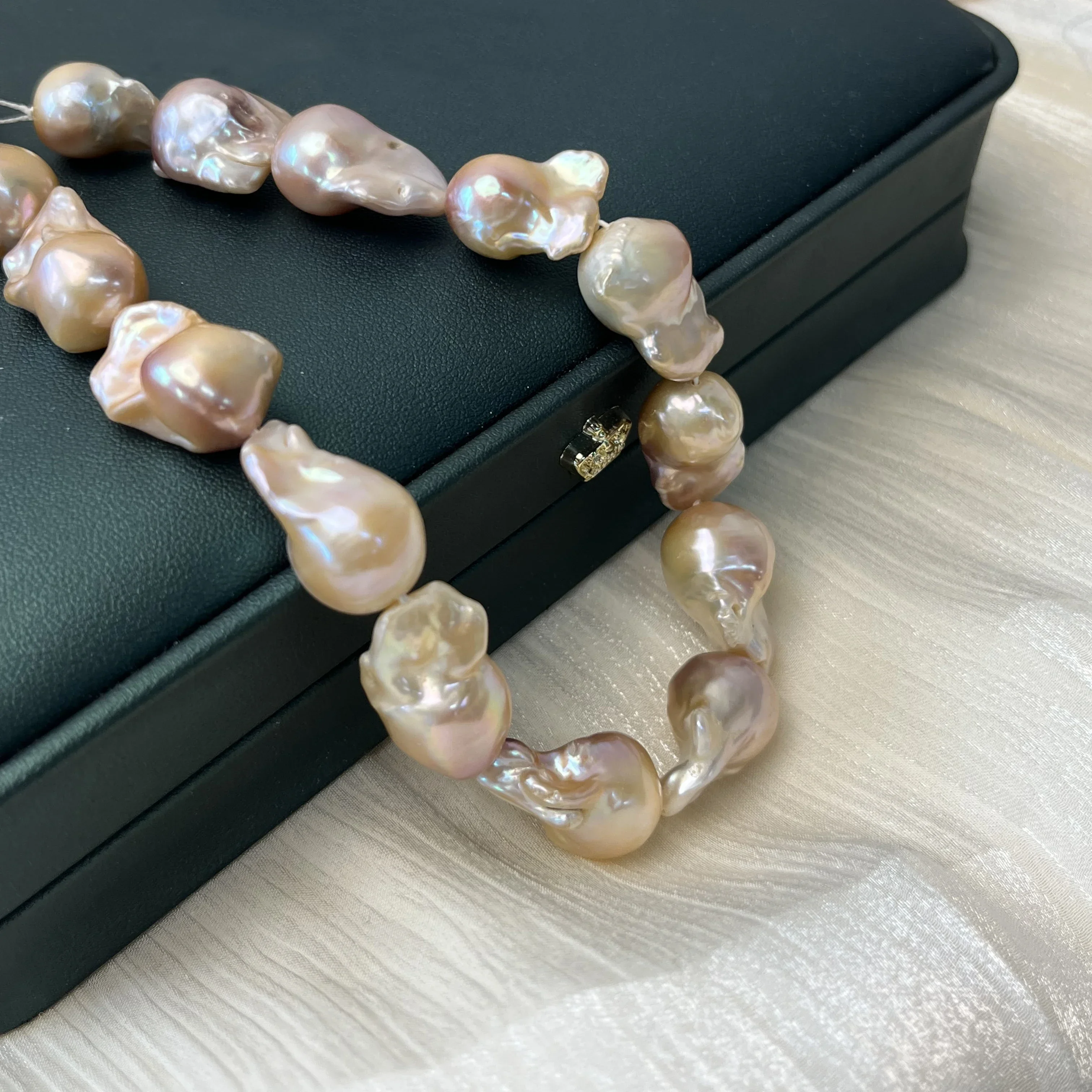 Natural Freshwater Orange Fishtail Baroque Pearl Beads 15-20mm 6A for DIY Jewelry Making - Necklace Bracelet Accessories for Wom
