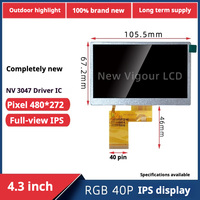 4.3” RGB 40Pin Anchor Fish Screen IPS Full View Resolution 480*272 LCD Outdoor High Brightness Display