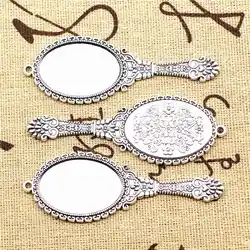 Jewelry Diy Craft Diy Charms Mirror Antique Silver Color Pendants For Jewelry Making 27x75mm 1pcs