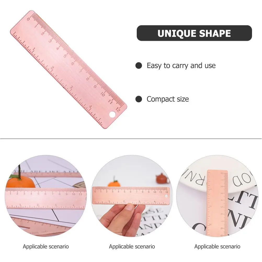 Copper Straight 30Cm Measuring Tool For Drawing Engineering Students Office Metalworking Portable Students Measuring Rulers