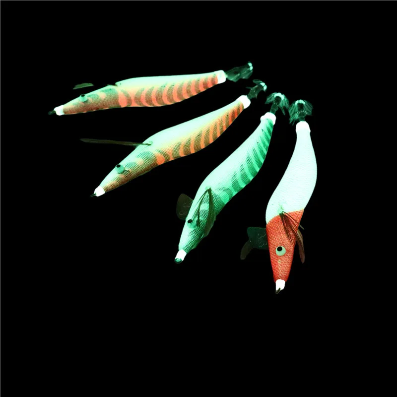 

Wooden shrimp squid hook blowing tube hook ink bait simulation shrimp jumping shrimp night light without sound beads 2.5 3.0 New