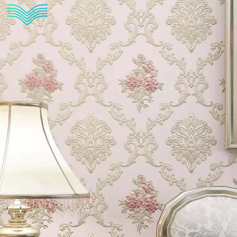 3D Embossed Floral Self Adhesive Wallpaper Warm Bedroom Living Room TV Background European Style Wall Renovation Sticker