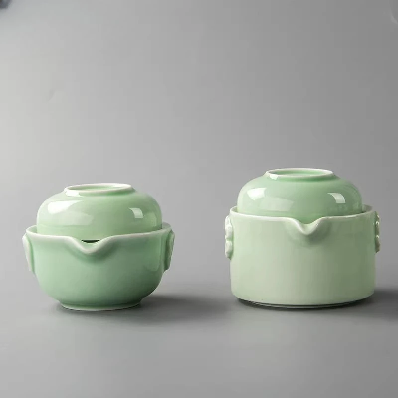 

Elegant gaiwan Beautiful teapot kettle porcelain Chinese Kung Fu Tea set Tea kuaikebei Include 1 Pot 1 Cup Office Home Use