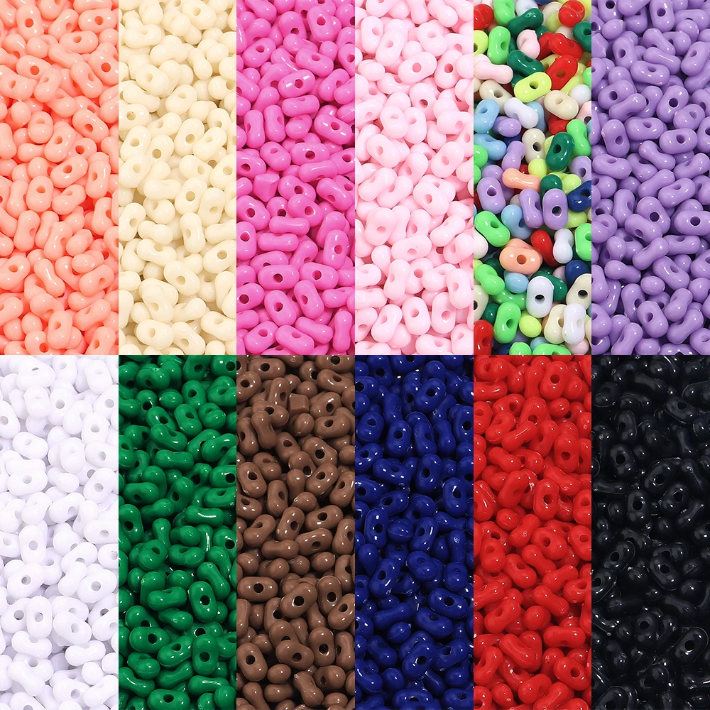 500Pcs Acrylic Peanut Shape Beads Colored Bulk Spaced Rice Beads for Jewelry Making DIY Earrings Necklace Bracelet Accessories