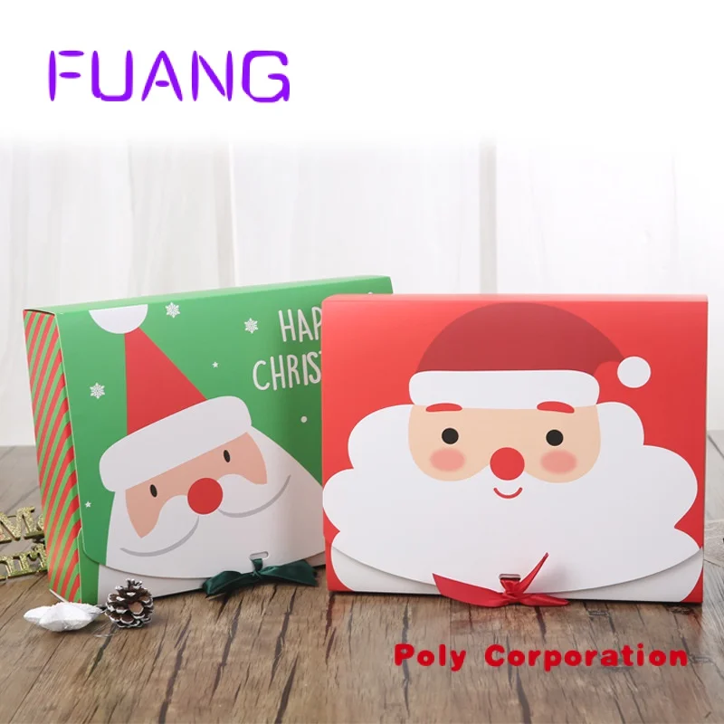 Custom  New Design Santa Claus Xmas Eve Candy Gifts Case Gift Paper Packaging Box Paper Packing Gift Box Cpacking box for small 