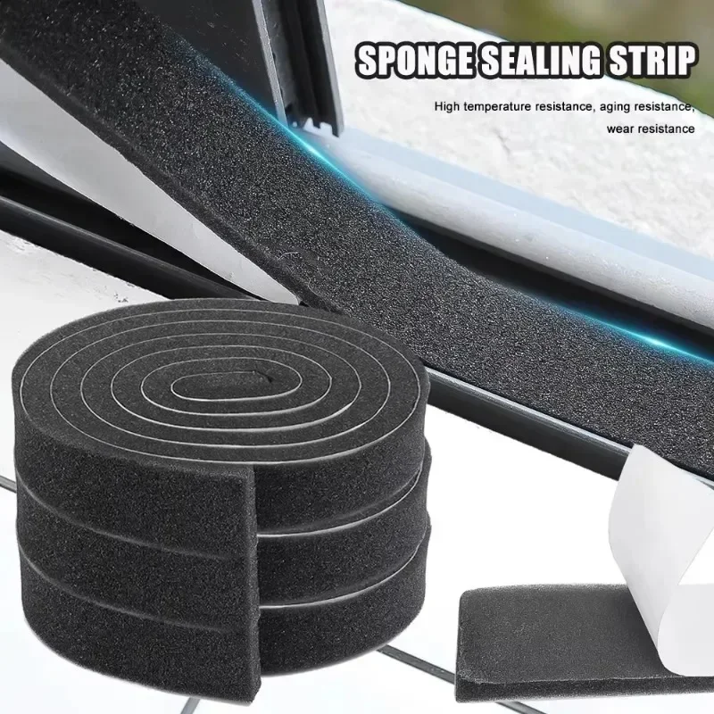 60/2m Self-Adhesive Sponge Sealing Strips Door Window Windproof Dustproof Sound-Proof Weather Stripping Home Sealed Strip Tape