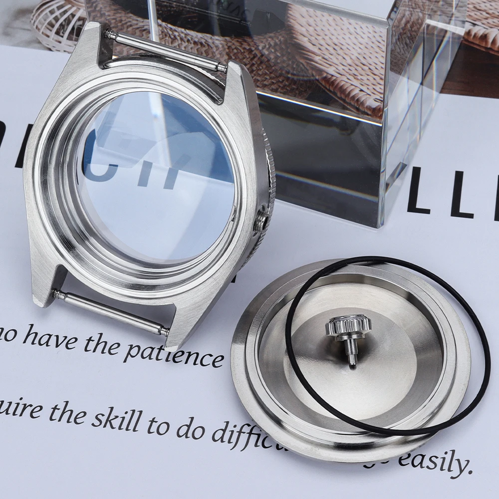 38.8mm Silvery Brushed NH35 Watch Case Stainless Steel For NH35 NH36 NH38/34 Automatic Movts Mod BB58 Black Bay Seiko Mods Parts view 5