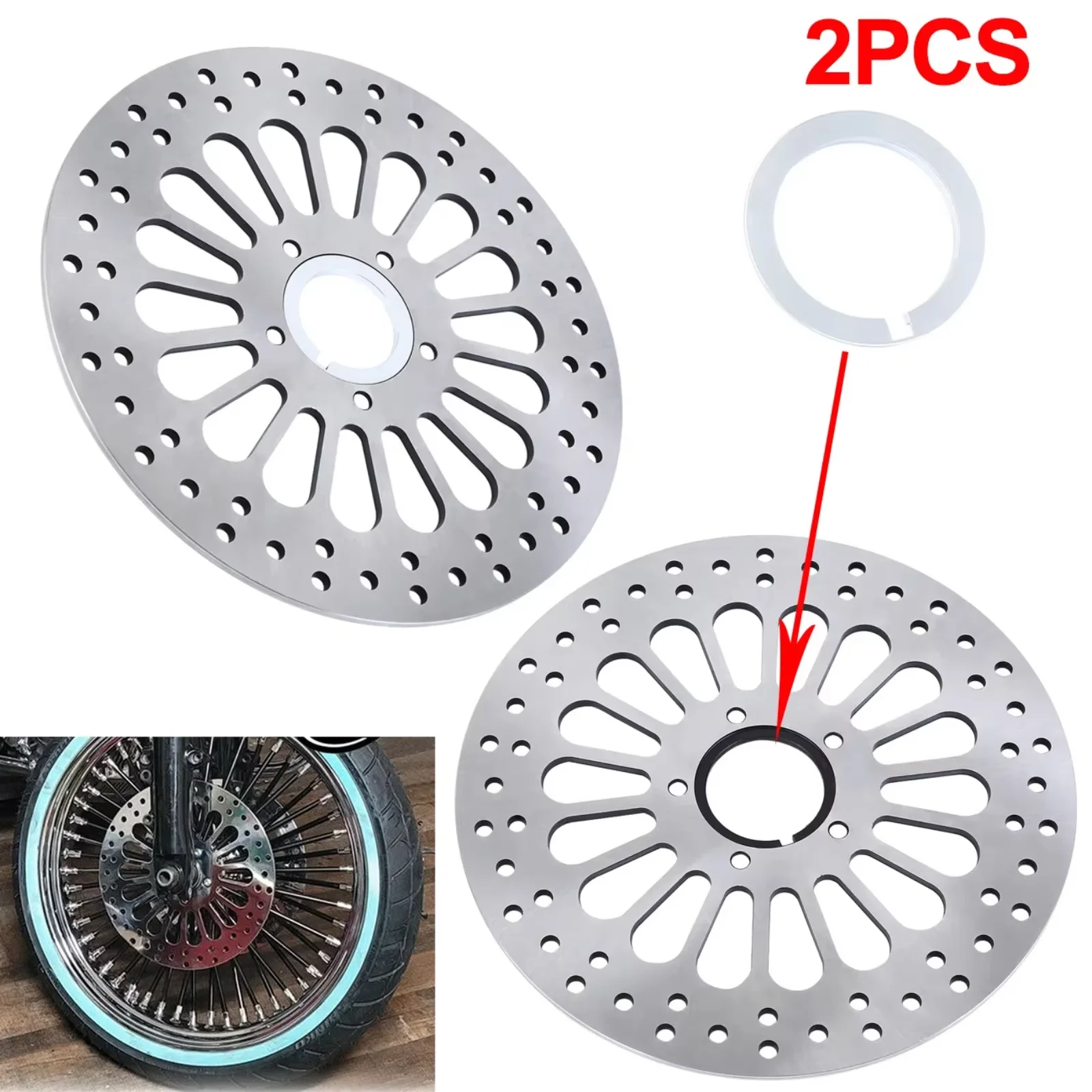 

2pcs 11.5" 292mm Front Brake Disc Rotor Motorcycle Brake Rotor Disk For Harley Dyna Sportster 883 1200 Touring 2000-2005