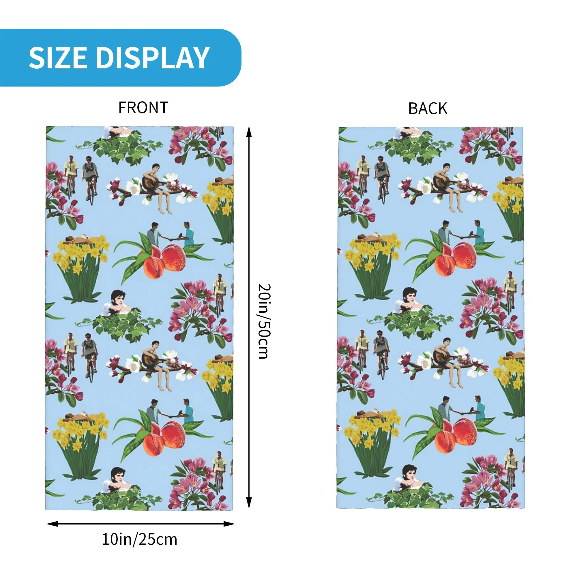 Timothee Chalamet Call Me By Your Name Pattern Bandana Neck Cover Printed Mask Scarf Headband Outdoor Sports Unisex Adult Winter