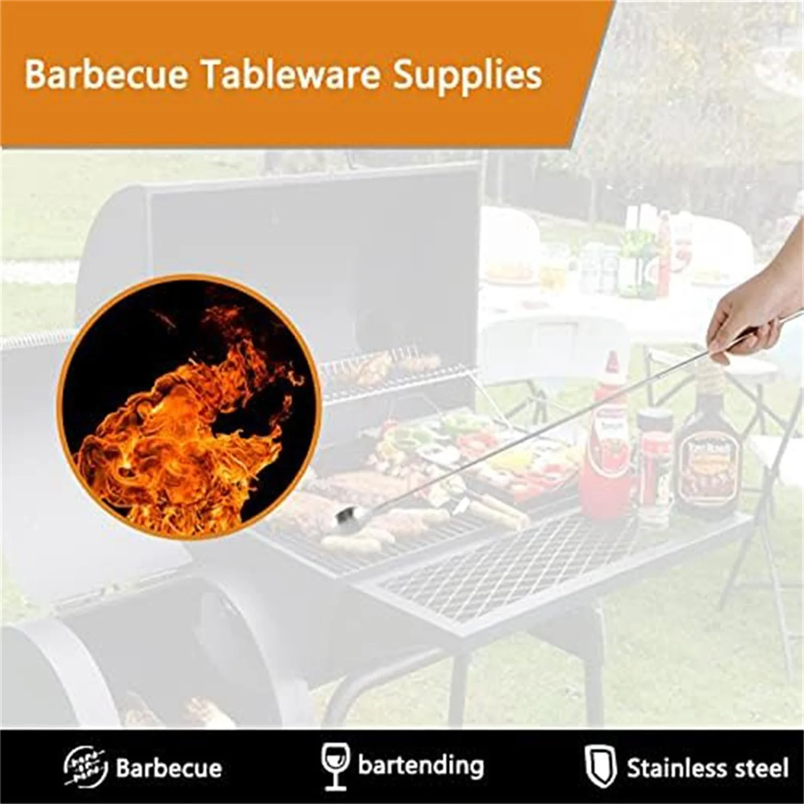 Telescopic BBQ Utensils Retractable Barbecue Fork Spoon for Camping Picnic Outdoor Cooking Stainless Steel Kitchen Tools