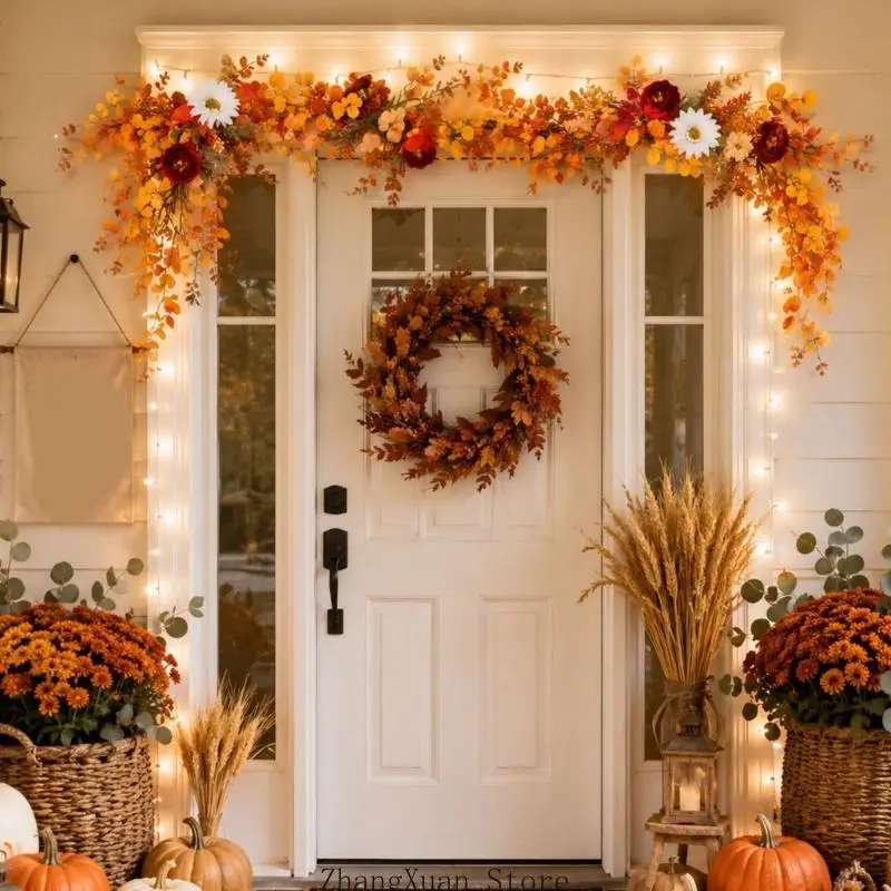 Saisonaler Thanksgiving-Blumenakzent mit bewässerungsfreiem Innendisplay, 3 x – Detail 9